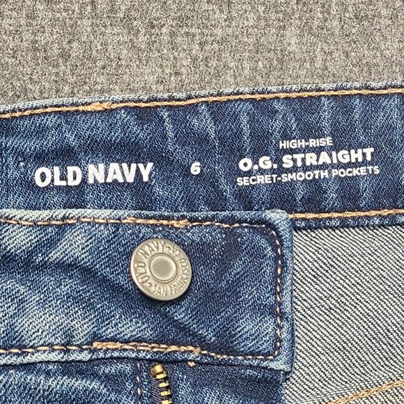 Old Navy Womens Shorts 6 Blue Cuffed Hem OG Straight Beach Party Hot Mom Denim - Picture 5 of 10